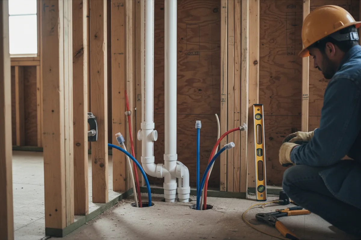 Drain and supply rough-in during Garbage Disposal Repair in Bartlett